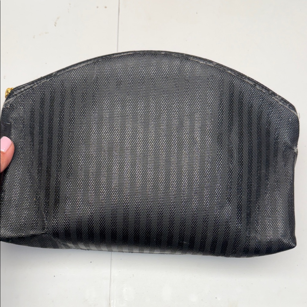 Fendi Black Striped Toiletry Bag - Picture 3 of 7